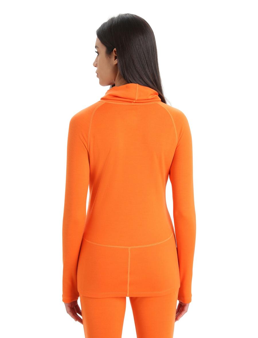 Icebreaker MerinoFine™ Long Sleeve Roll Neck Női Base Layers Narancssárga | HU 1894LISH